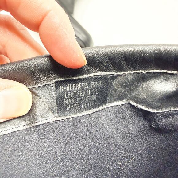 Vintage Y2K Nine West Black Leather Square Toe Platform Boots Women's Size 8 - Picture 8 of 9